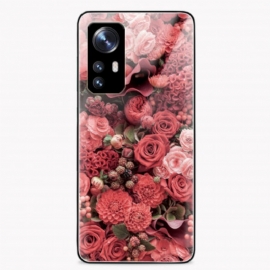 Deksel Til Xiaomi 12 / 12X Rose Blomster Herdet Glass
