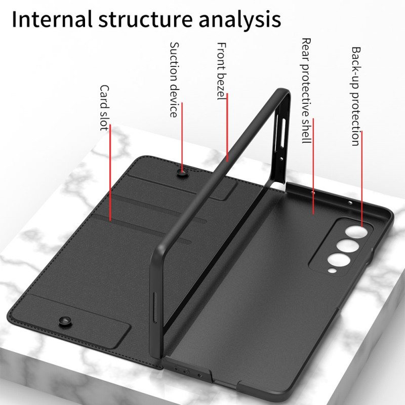 Beskyttelse Deksel Til Samsung Galaxy Z Fold 3 5G Folio Deksel Gkk Stylusholder I Kunstskinn