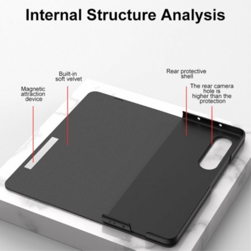 Beskyttelse Deksel Til Samsung Galaxy Z Fold 3 5G Folio Deksel Gkk Veving Herdet Glass