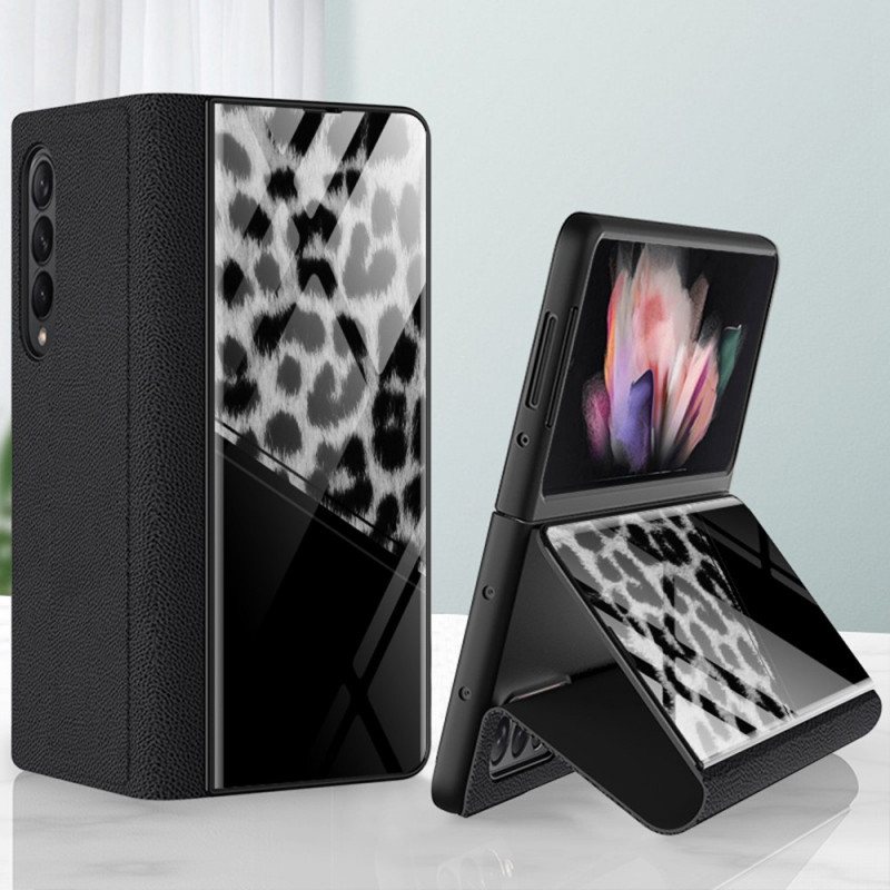 Beskyttelse Deksel Til Samsung Galaxy Z Fold 3 5G Folio Deksel Leopard Herdet Glass