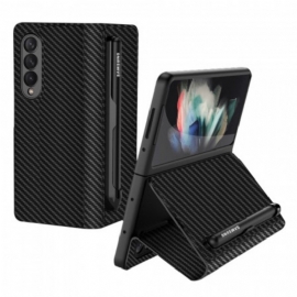 Beskyttelse Deksel Til Samsung Galaxy Z Fold 3 5G Folio Deksel Stylusholder I Karbonfiber