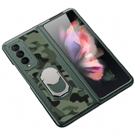 Deksel Til Samsung Galaxy Z Fold 3 5G Camouflage Ring-støtte Gkk