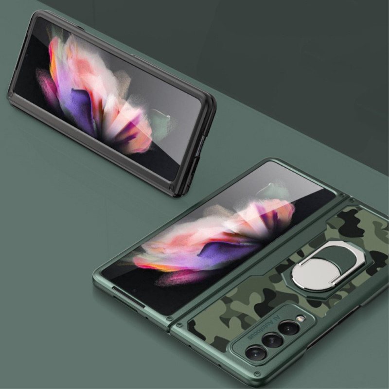 Deksel Til Samsung Galaxy Z Fold 3 5G Camouflage Ring-støtte Gkk