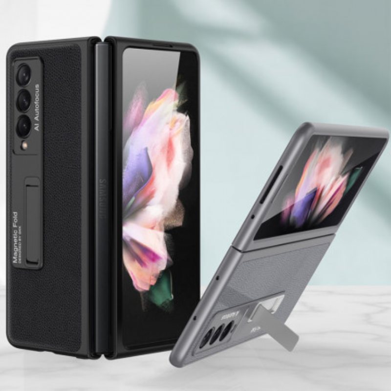 Deksel Til Samsung Galaxy Z Fold 3 5G Gkk Support Litchi Leather