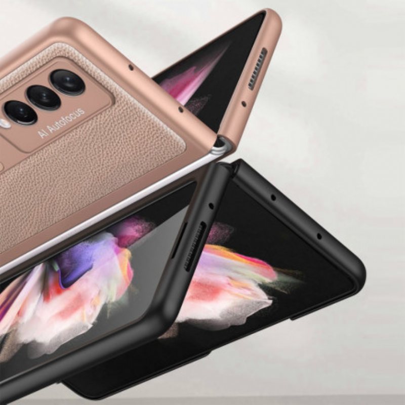 Deksel Til Samsung Galaxy Z Fold 3 5G Gkk Support Litchi Leather