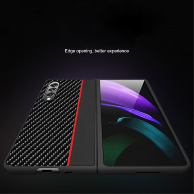 Deksel Til Samsung Galaxy Z Fold 3 5G Line Carbon Fiber