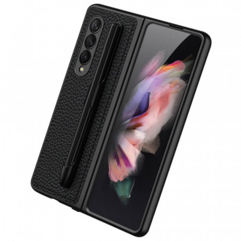 Deksel Til Samsung Galaxy Z Fold 3 5G Litchi Leather Gkk Stylus Holder