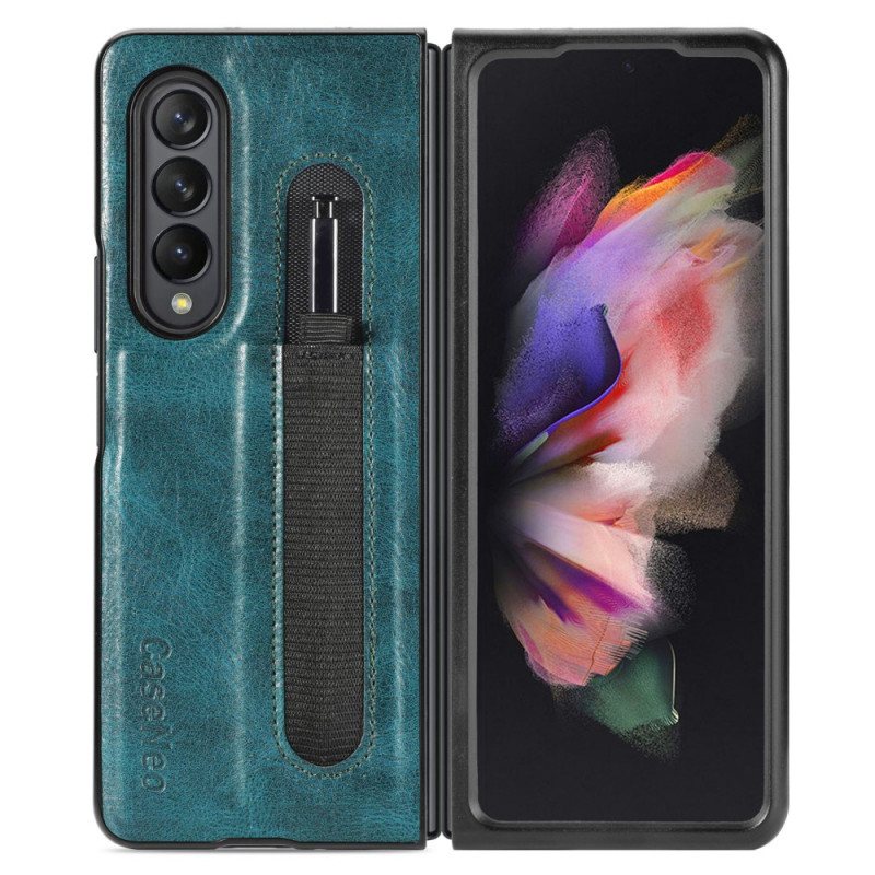 Deksel Til Samsung Galaxy Z Fold 3 5G Style Leather Stylus Holder Caseneo