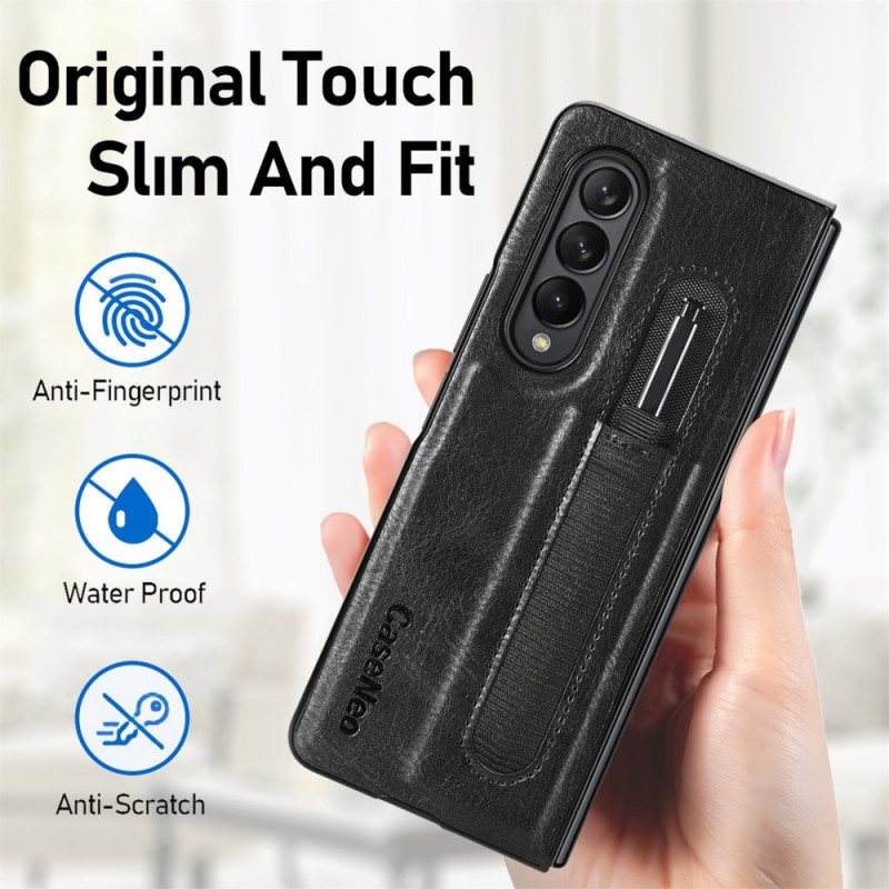 Deksel Til Samsung Galaxy Z Fold 3 5G Style Leather Stylus Holder Caseneo