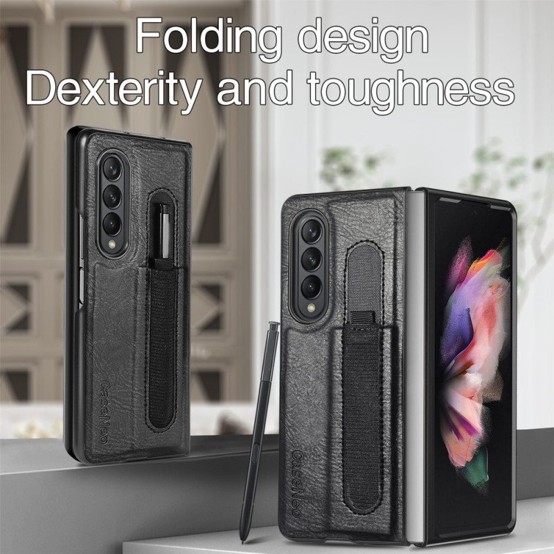 Deksel Til Samsung Galaxy Z Fold 3 5G Style Leather Stylus Holder Caseneo