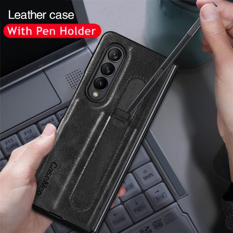 Deksel Til Samsung Galaxy Z Fold 3 5G Style Leather Stylus Holder Caseneo