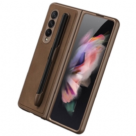 Deksel Til Samsung Galaxy Z Fold 3 5G Stylusholder I Skinneffekt Gkk