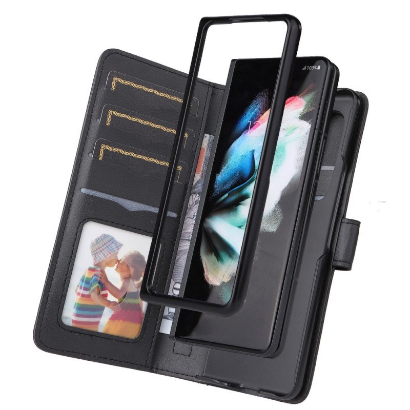 Folio Deksel Til Samsung Galaxy Z Fold 3 5G Multifunksjonsmyntpung For Bedrifter