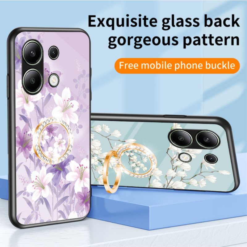 Deksel Xiaomi Redmi Note 13 4g Mobildeksel Floral Ring-holder