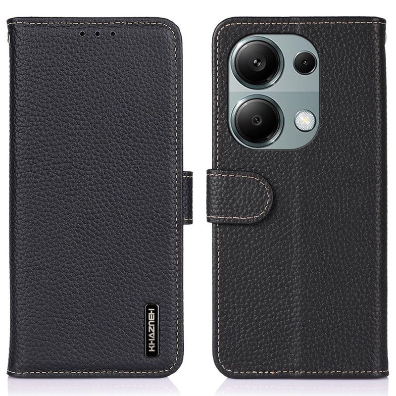 Folio Deksel Til Xiaomi Redmi Note 13 4g Khazneh Litchi Leather