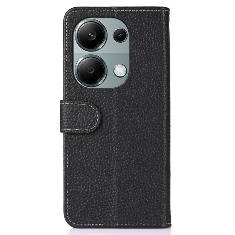 Folio Deksel Til Xiaomi Redmi Note 13 4g Khazneh Litchi Leather