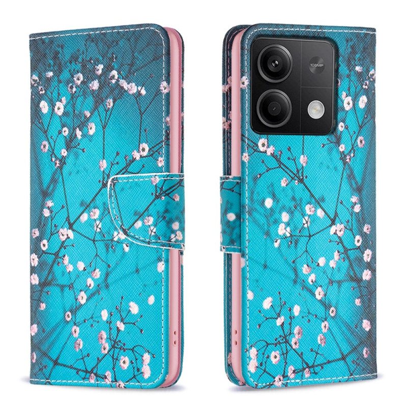 Folio Deksel Til Xiaomi Redmi Note 13 4g Plommeblomster