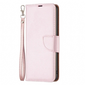 Folio Deksel Xiaomi Redmi Note 13 4g Litchi Leather Style Med Stropp