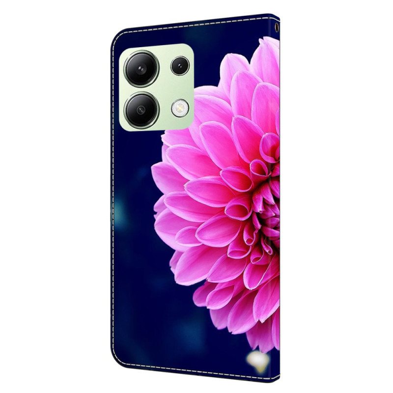 Folio Deksel Xiaomi Redmi Note 13 4g Rosa Blomst Beskyttelse Deksel