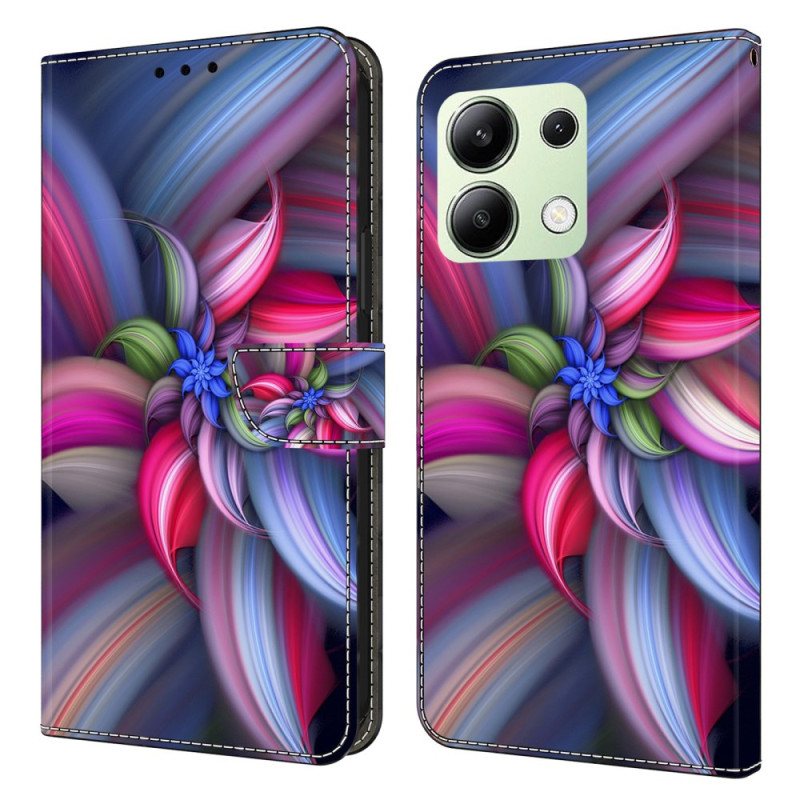 Lærdeksel Folio Deksel Xiaomi Redmi Note 13 4g Fargerike Blomster