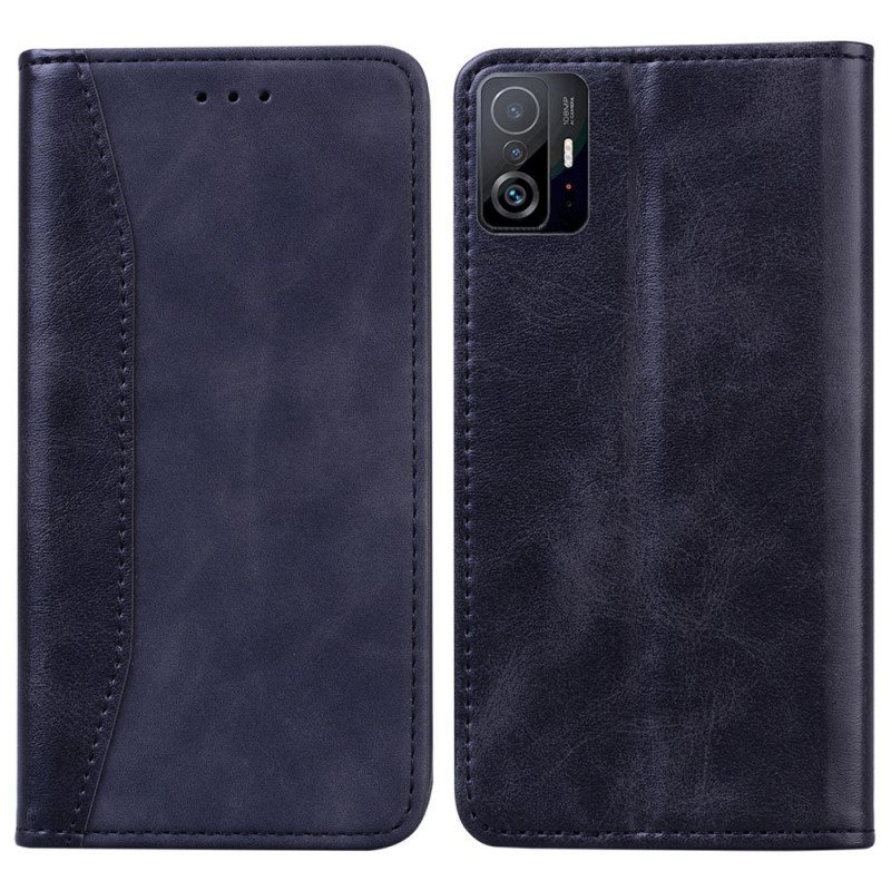 Beskyttelse Deksel Til Xiaomi 11T / 11T Pro Folio Deksel Bi-tekstur Business Leather Effect