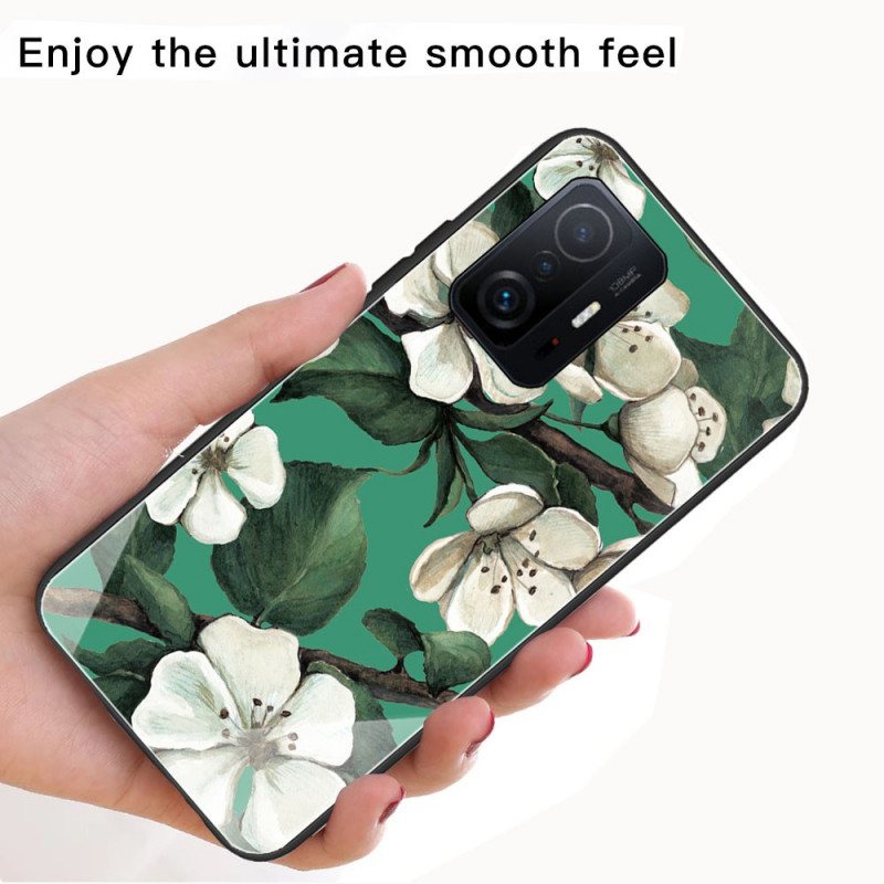 Deksel Til Xiaomi 11T / 11T Pro Blomstrende Tre Herdet Glass