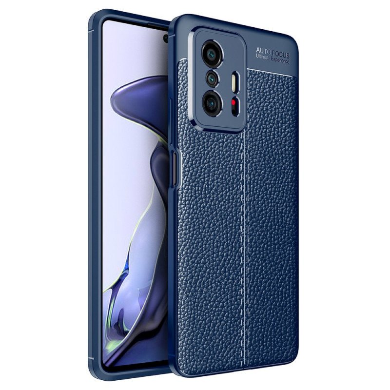 Deksel Til Xiaomi 11T / 11T Pro Dobbel Linje Litchi Leather Effect