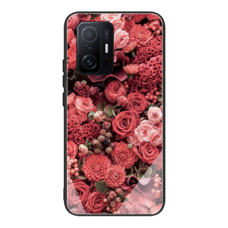 Deksel Til Xiaomi 11T / 11T Pro Rose Blomster Herdet Glass