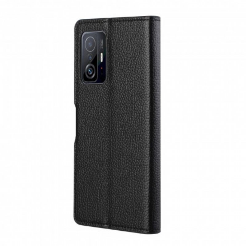 Folio Deksel Til Xiaomi 11T / 11T Pro Litchi Grain Leather Effect