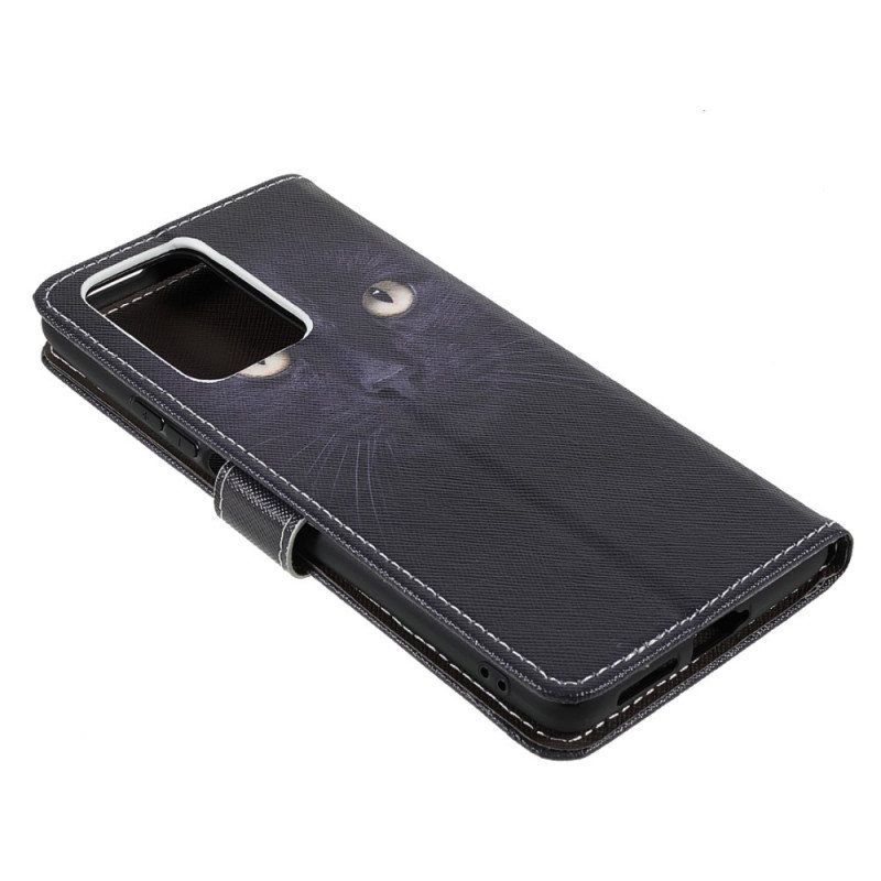 Folio Deksel Til Xiaomi 11T / 11T Pro Med Kjede Strappy Black Cat Eyes