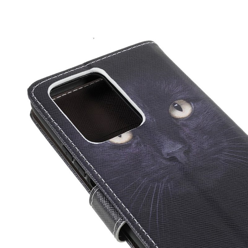 Folio Deksel Til Xiaomi 11T / 11T Pro Med Kjede Strappy Black Cat Eyes