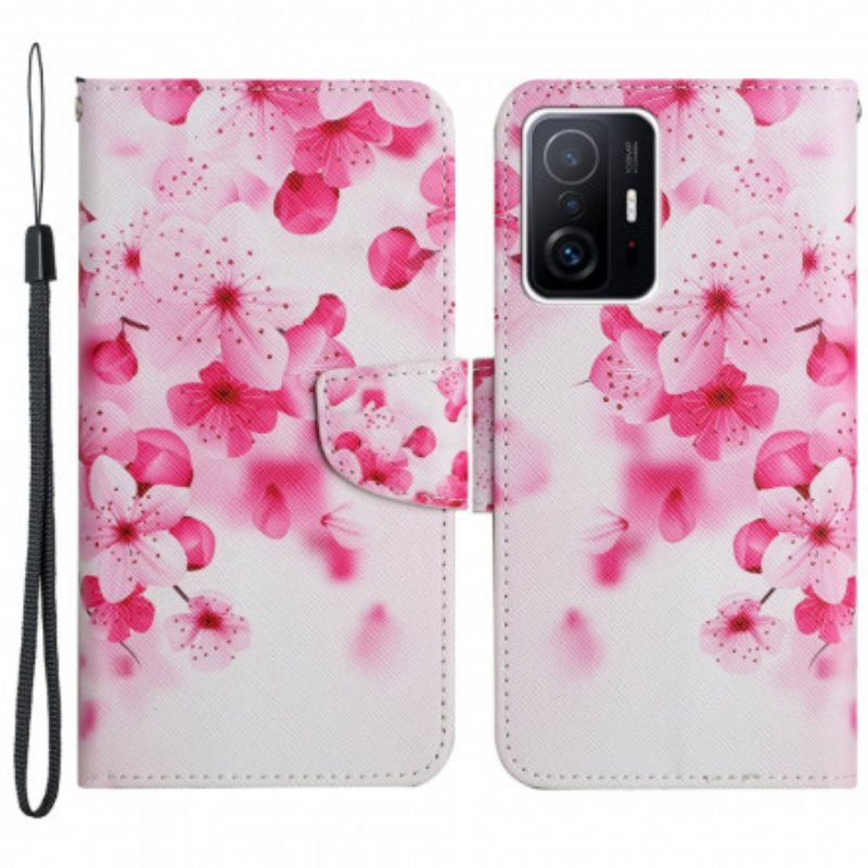 Folio Deksel Til Xiaomi 11T / 11T Pro Rosa Blomster