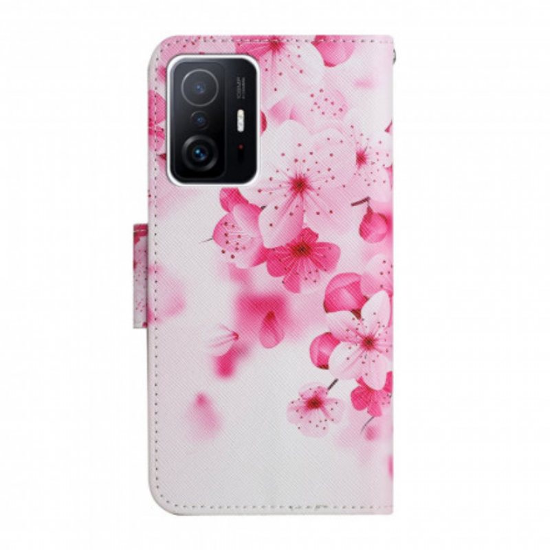 Folio Deksel Til Xiaomi 11T / 11T Pro Rosa Blomster