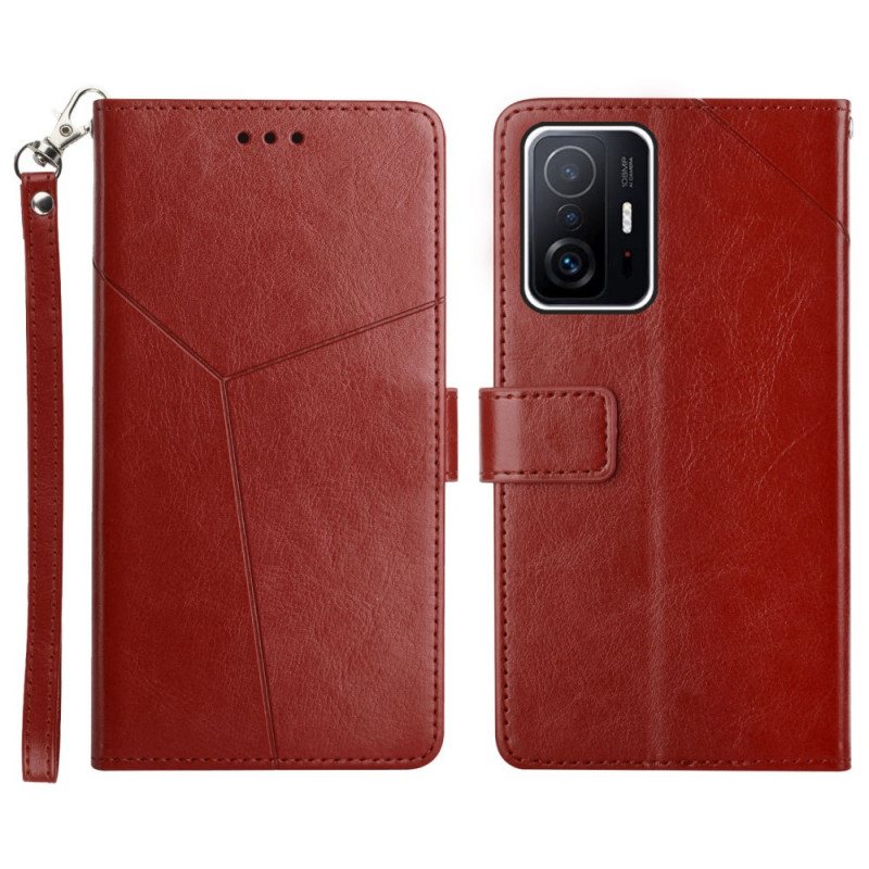 Folio Deksel Til Xiaomi 11T / 11T Pro Stil Leather Geo Y Design