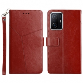 Folio Deksel Til Xiaomi 11T / 11T Pro Stil Leather Geo Y Design