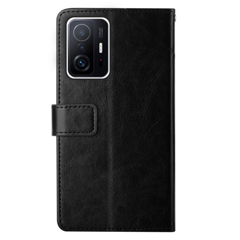 Folio Deksel Til Xiaomi 11T / 11T Pro Stil Leather Geo Y Design