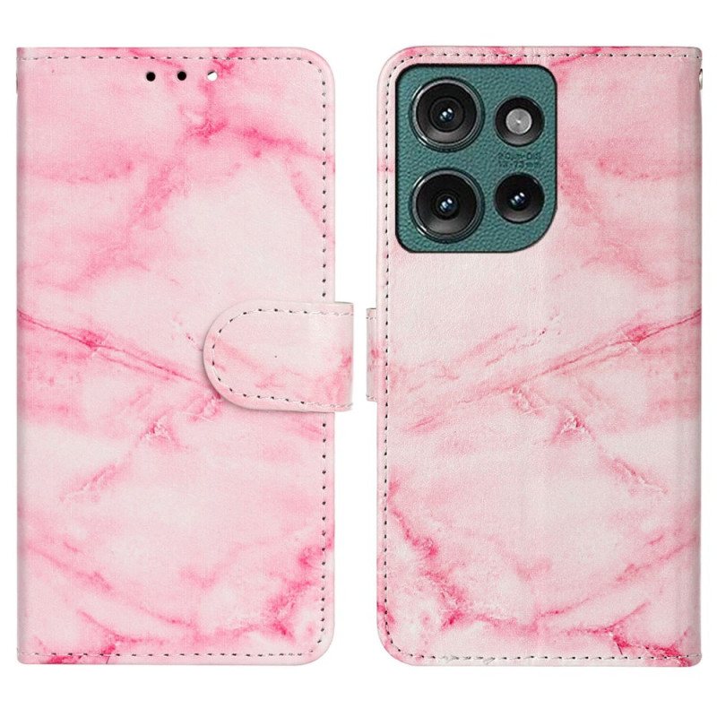 Folio Deksel Motorola Edge 50 Rosa Marmor