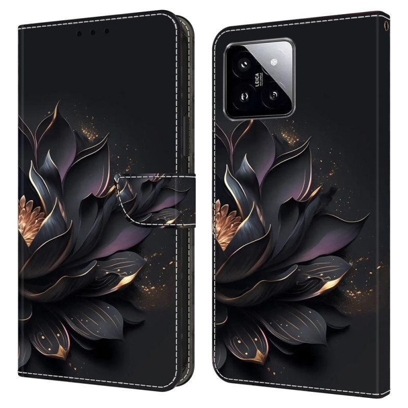 Folio Deksel Til Xiaomi 14 Lilla Lotus