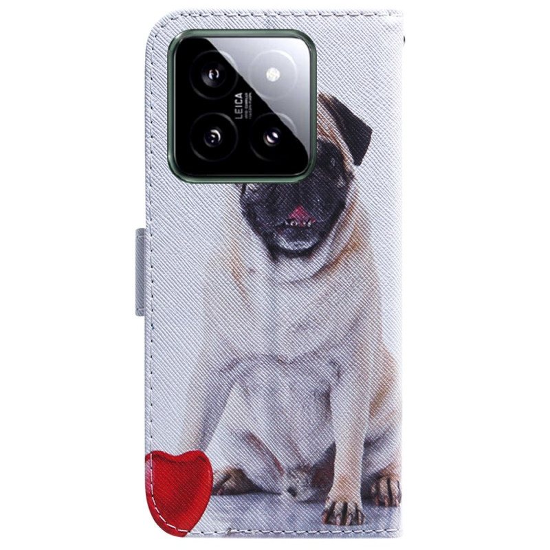 Folio Deksel Xiaomi 14 Mops Hund