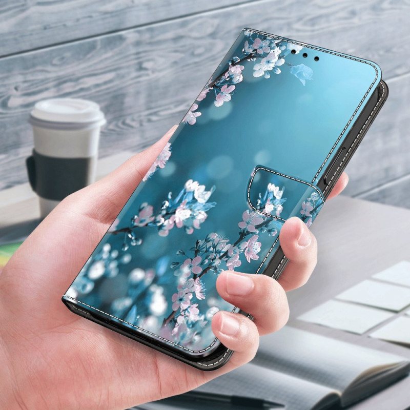 Folio Deksel Xiaomi 14 Plommeblomstrer Beskyttelse Deksel