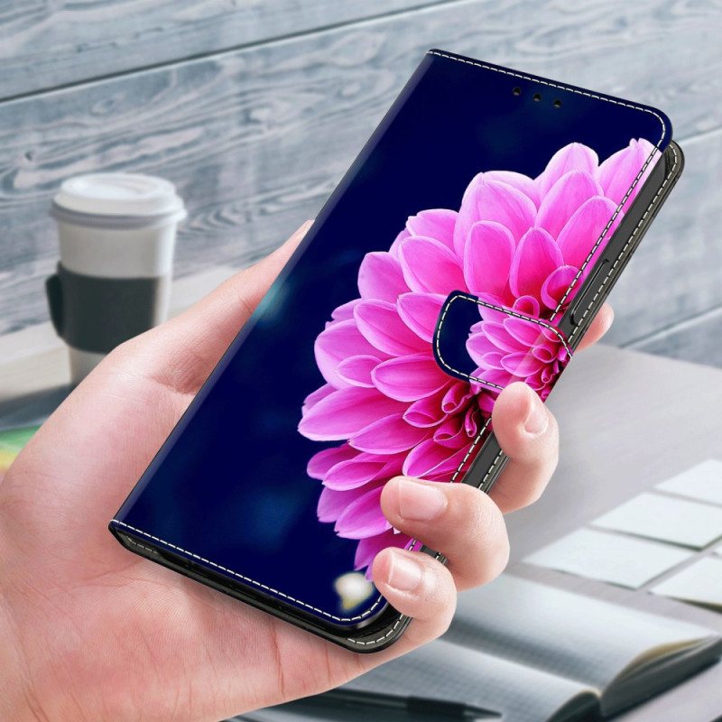 Folio Deksel Xiaomi 14 Rosa Blomst