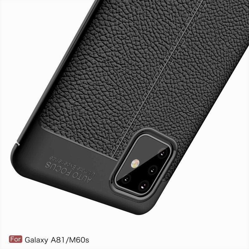 Mobildeksel Til Samsung Galaxy Note 10 Lite Dobbel Linje Litchi Leather Effect