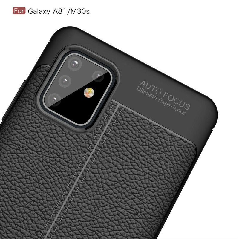 Mobildeksel Til Samsung Galaxy Note 10 Lite Dobbel Linje Litchi Leather Effect