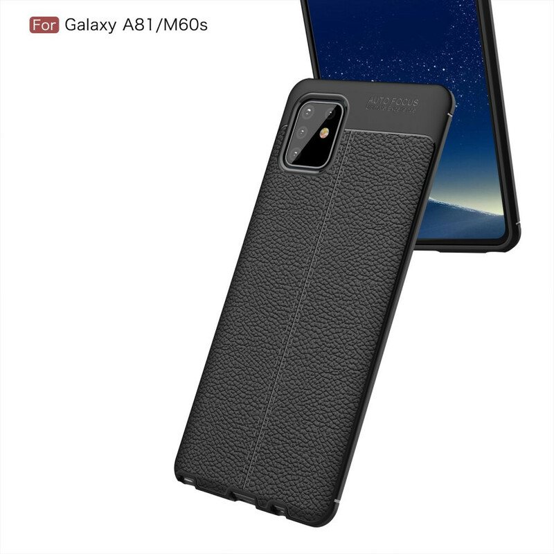 Mobildeksel Til Samsung Galaxy Note 10 Lite Dobbel Linje Litchi Leather Effect