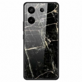 Deksel Xiaomi Redmi Note 13 Pro 5g Mobildeksel Platina Black Grain Herdet Glass