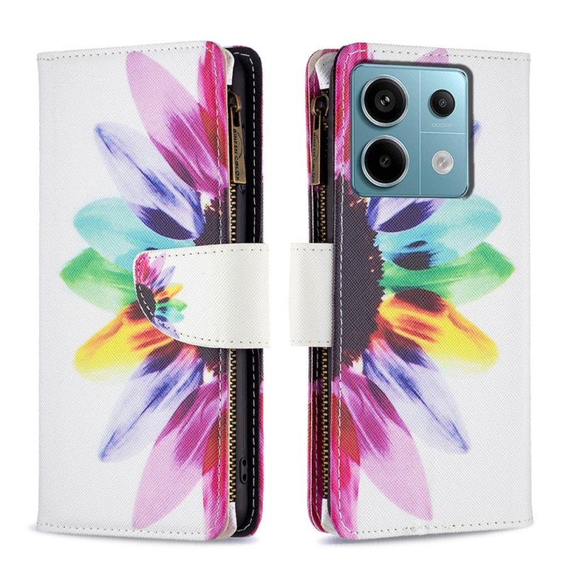 Folio Deksel Xiaomi Redmi Note 13 Pro 5g Akvarell Blomsterlommebok