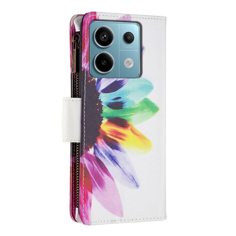 Folio Deksel Xiaomi Redmi Note 13 Pro 5g Akvarell Blomsterlommebok