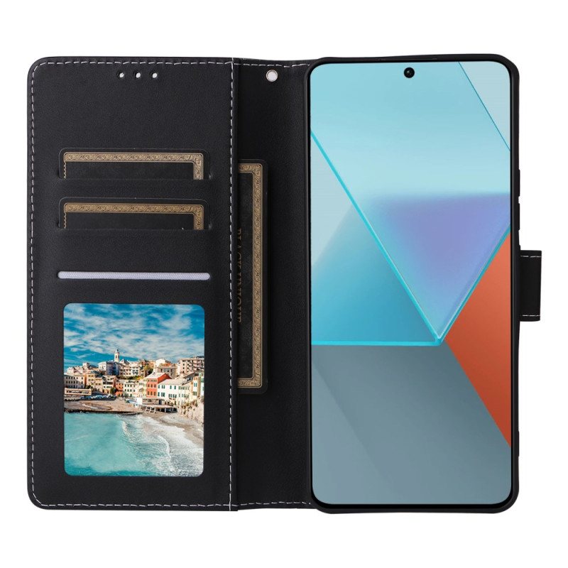 Folio Deksel Xiaomi Redmi Note 13 Pro 5g Marmorstroppdesign Beskyttelse Deksel