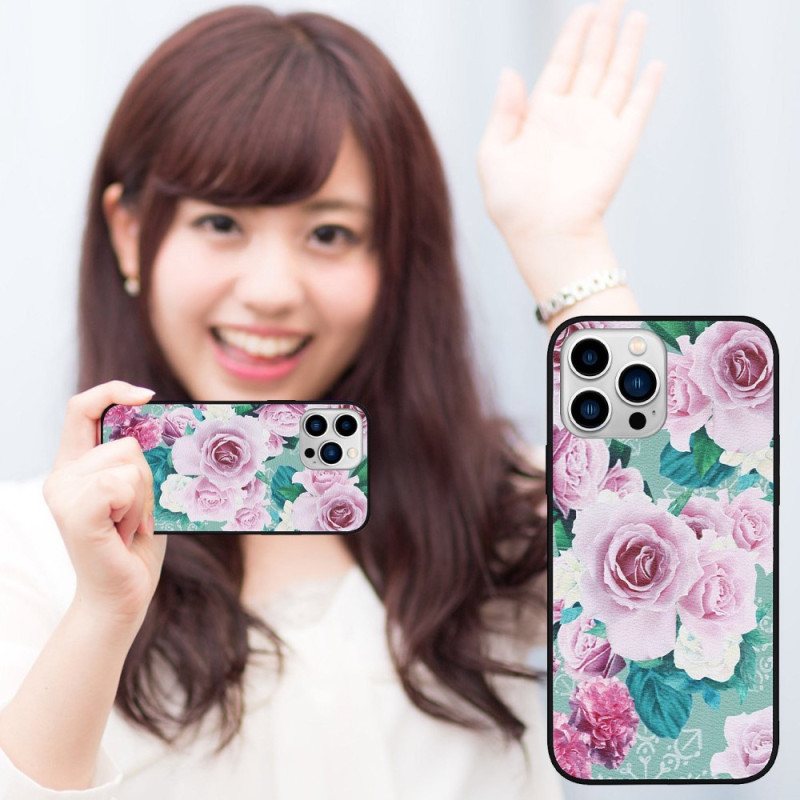 Deksel Til iPhone 14 Pro Blomster I Kunstskinn