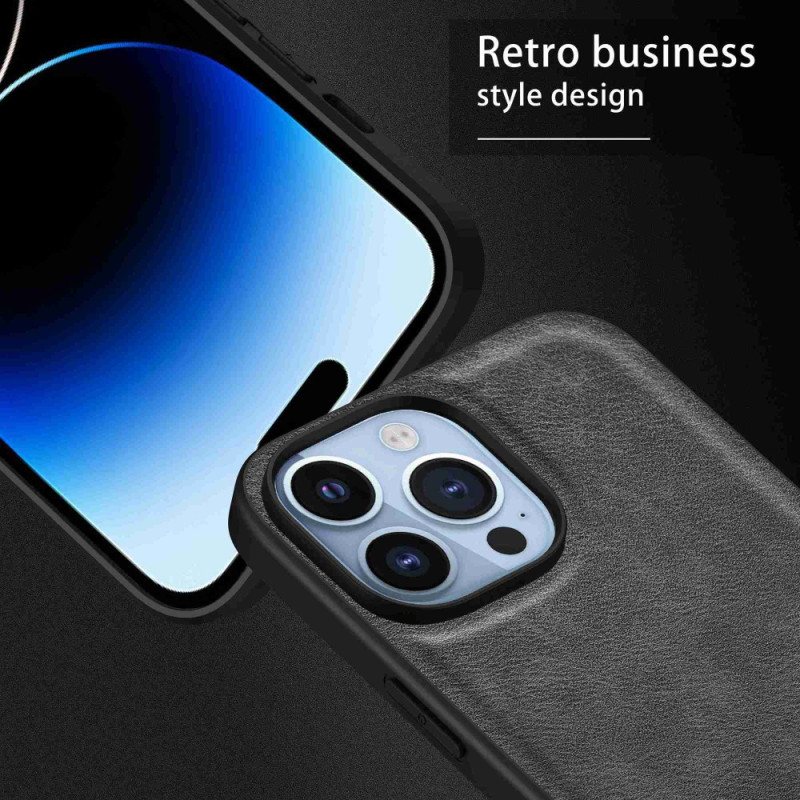 Deksel Til iPhone 14 Pro Retro Kunstskinn